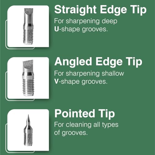 Caddy Splash Golf Club Groove Sharpener Tool - 3-in-1 Golf Club Cleaner for Wedge, Iron - Oblique, Straight, Spike Replacement Tips for U & V Grooves - Aluminum-Alloy Shaft, Heat-Treated Steel
