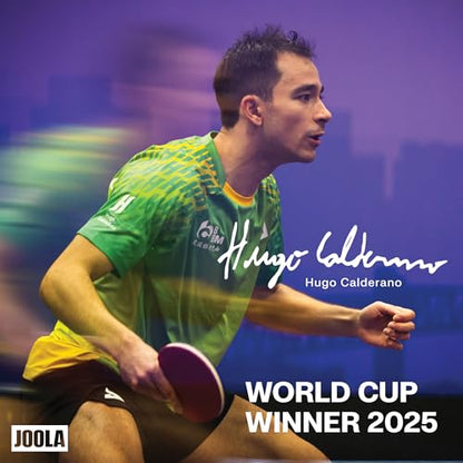 JOOLA Hugo Calderano Carbon Pro Table Tennis Racket Set – Includes Competition-Level Racket with ITTF-Approved Micron Rubbers and Carbon Fiber Blade, 3-Star Tournament Balls & Protective Carry Case