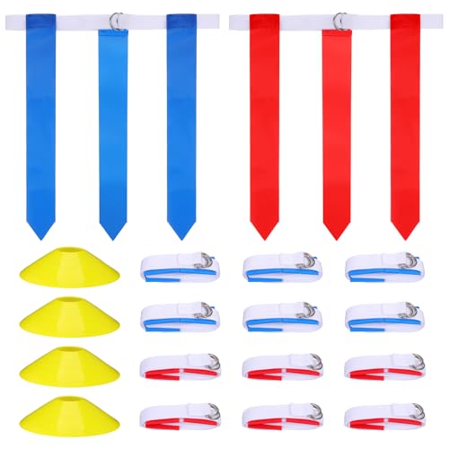 HANABASS Football Flags Set for Boys and Girls Adults 16 Piece Training Kit Belts Cones Equipment