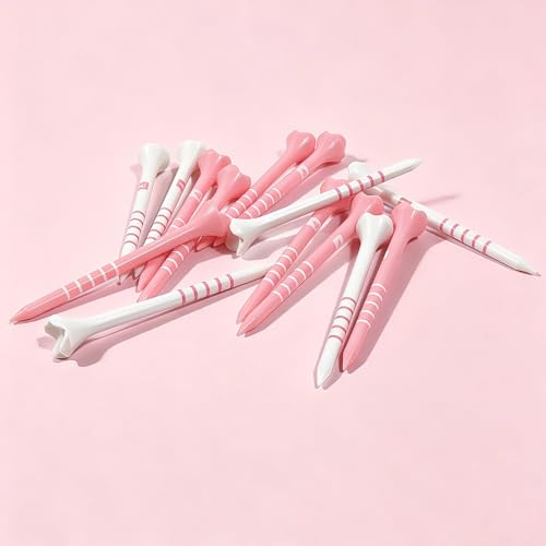Stable & Durable Plastic Golf Tees 60Pcs Size 2-3/4 Inch or 3-1/4 Inch Packaged in Plastic Jar with Lid Available Pink White Blue Color