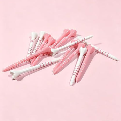 Stable & Durable Plastic Golf Tees 60Pcs Size 2-3/4 Inch or 3-1/4 Inch Packaged in Plastic Jar with Lid Available Pink White Blue Color