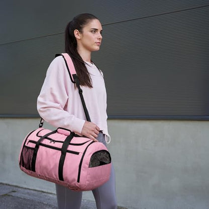 ROYALFAIR Basketball duffel bag Large Sports Bag with Separate Ball Holder & Shoes Compartment,Best for Basketball, football,Volleyball,Gym - color: pink