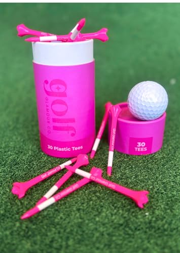 Hot Neon Pink Golf Tees 3.25 Inch (83mm) - High-Visibility Lady Golf Tee Set (Pack of 30) for Maximum Woman Performance, Women's Driving, Long Shots, Aesthetic, Gift, Breast Cancer Awareness