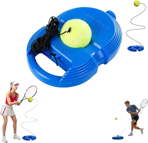 2026 Tennis Balls Training Baseboard,Tennis Trainer Balls with String, Tennis Rebounder with Weighted Base, Portable Tennis Trainer for Home, Tennis Practice Kit for Backyard - color: Blue_1pcs