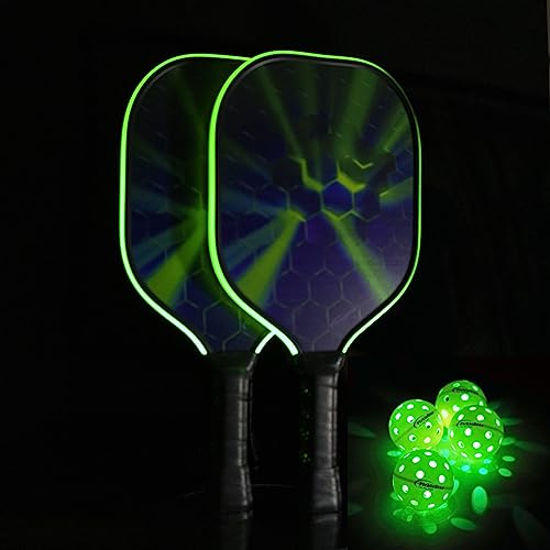 PickleStar Gen 2 Premium LED Pickleball Balls - Next-Generation Glow & Perfectly Balanced Bounce for Advanced Players, Robust and Reliable, 4 Pack with Long-Life Batteries - color: Neon Yellow