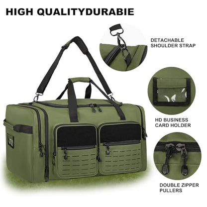 Goloni 130L Expandable 32" Heavy Duty Extra Large Duffel Bag,Sports Gym Equipment Travel Duffle Bag for Soccer Baseball Basketball Hockey Football Team Coaches & More - color: Green