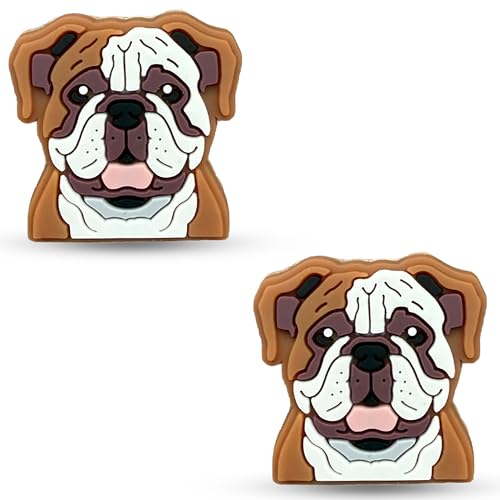 Tennis Racket Dampener - Cute Designs - Vibration & Noise-Reducing Tennis Shock Absorber for Racquets - Secure, Easy-Install Accessories for Players of All Levels - color: Bulldog