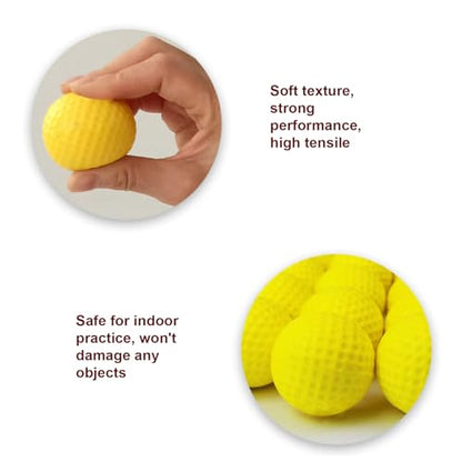 RiToEasysports Golf Balls, 16 Practice Training Golf Balls Set Trajectory with Mesh Bag for Indoor Outdoor Practice