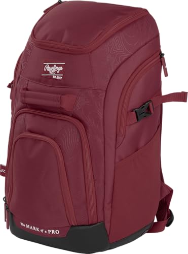 Rawlings | FRANCHISE 2.0 Player's Backpack | Baseball/Softball | Rec/Travel | Multiple Styles | Baseball/Softball - color: MAROON
