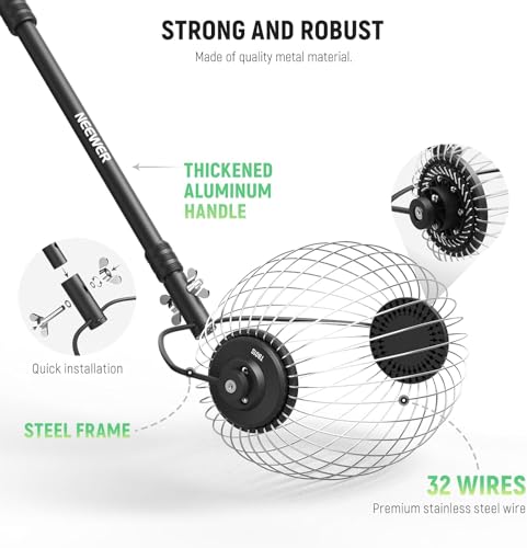 NEEWER Tennis Ball Pickleball Collector Roller, No Bending Over Quick Rolling Picker for Up to 40 Tennis Balls