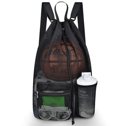 Large Drawstring Backpack for Men Women Athletic Gym Sports Workout Beach Swimming Commuting Travel - color: Black, style: L: 21"x12.5"x5.5"