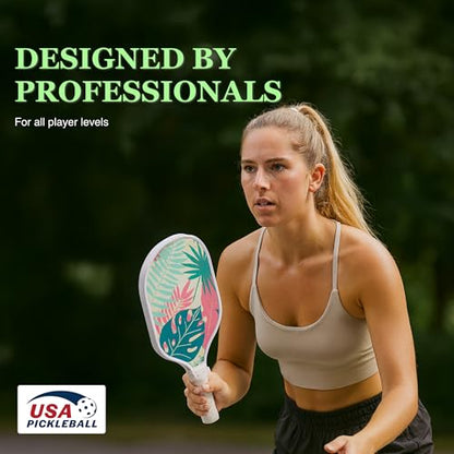 Pickleball Paddles, USAPA Approved Fiberglass Surface Pickleball Set with Pickleball Rackets, Pickleball Paddles Set for Men Women