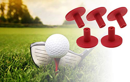 Golf Rubber Tee Holder Set for Golf Driving Range Tee Practice Tool Pack of 5 - color: Red