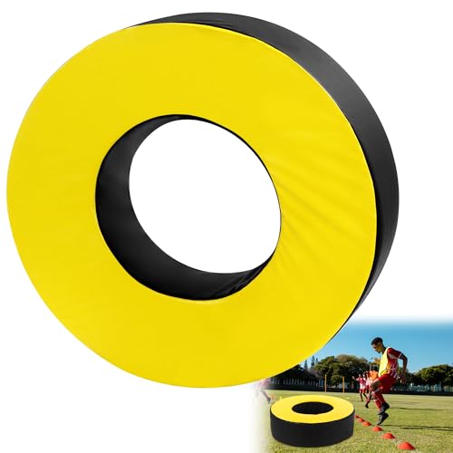 BALAPET Football Tackle Wheel, Football Tackle Ring for Youth,Football Training Equipment Football Tackle Dummies High Elastic Foam and Waterproof PU Leather for Football Practice - size: D28x8"