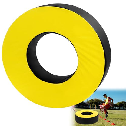 BALAPET Football Tackle Wheel, Football Tackle Ring for Youth,Football Training Equipment Football Tackle Dummies High Elastic Foam and Waterproof PU Leather for Football Practice - size: D28x8"