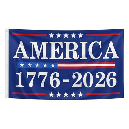 America Birthday Flag 3x5Ft 1776 2026 Years Anniversary Patriot Banner with Two Brass Grommets Flags for Street Event Yard Parties Decoration