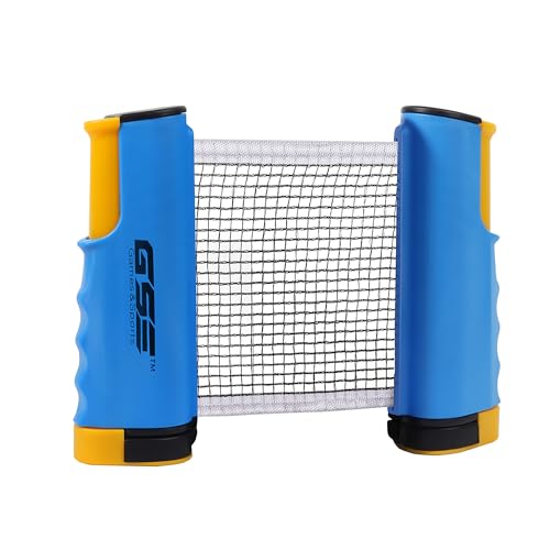 GSE Games & Sports Expert Adjustable Retractable Ping Pong Net Set & Post. Professional Table Tennis Rackets and Balls, Net with Posts and Storage Bag - Pingpong Paddle and Game Table Accessories. | Adjustable, Retractable, Post, Professional, Rackets, Ba