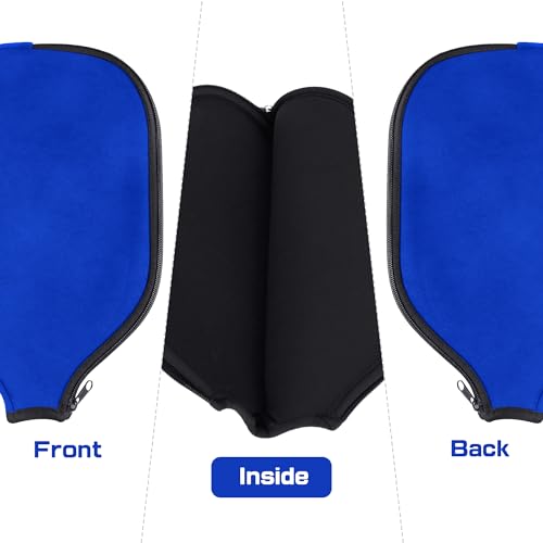2 PCS Pickleball Paddle Covers, Durable Neoprene Universal 8.26 x 11.8Inch Zippered Racket Sleeve Storage Bag, Fits USAPA Standard Pickleball Racquets - color: Blue