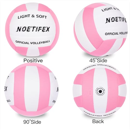 Soft Indoor Volleyball, Ultra Soft Fabric Lightweight Volleyball for Safe & Quiet Practice, Ideal for Kids Youth Beginners Indoor Home Yard Training Games (Deflated)