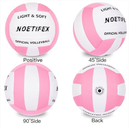 Soft Indoor Volleyball, Ultra Soft Fabric Lightweight Volleyball for Safe & Quiet Practice, Ideal for Kids Youth Beginners Indoor Home Yard Training Games (Deflated)