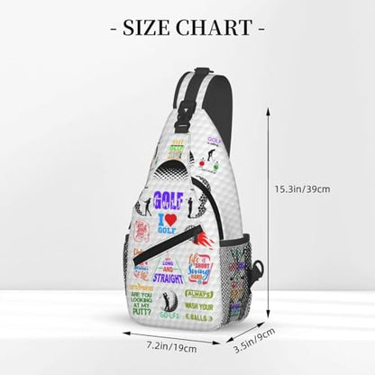 Golf Sling Backpack Sling Bag Crossbody Shoulder Bag Sport Purse Golf Chest Bag For Men Women - color: Golf