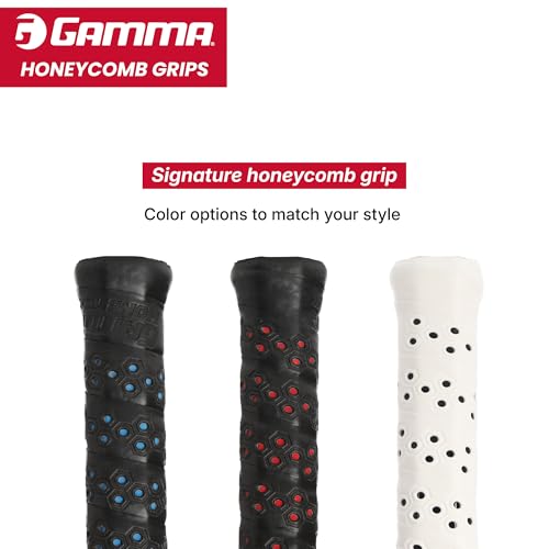 Gamma Sports, Tennis Honeycomb Replacement Grip, Firm Feel, Moisture Wicking Surface, Durable, Mulitple Colors, Racket, Racquet Grip, High Traction Surface, Versatile - color: Blue