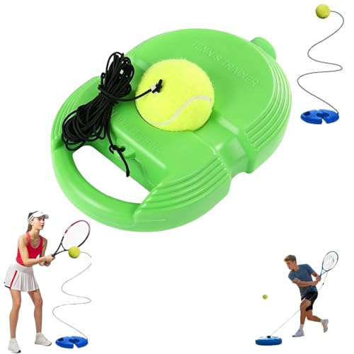 2026 Tennis Balls Training Baseboard, Tennis Rebounder with Weighted Base, Tennis Trainer Balls with String, Portable Tennis Trainer for Home, Tennis Practice Kit for Backyard - color: Green