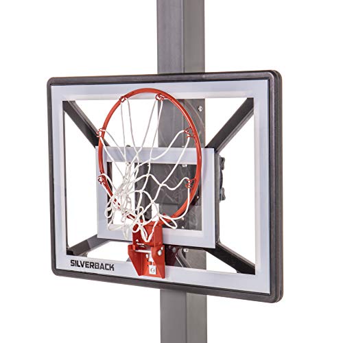 Silverback Junior Youth 33" Basketball Hoop with Lock ‘n Rock Mounting Technology Mounts to Round and Vertical Poles, Black (B8410W)