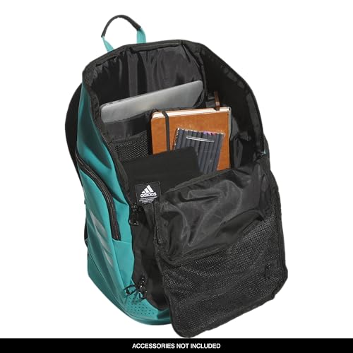 adidas Select Basketball Backpack for Practice, Gym and Travel, 32L - color: Black/Pure Teal Green