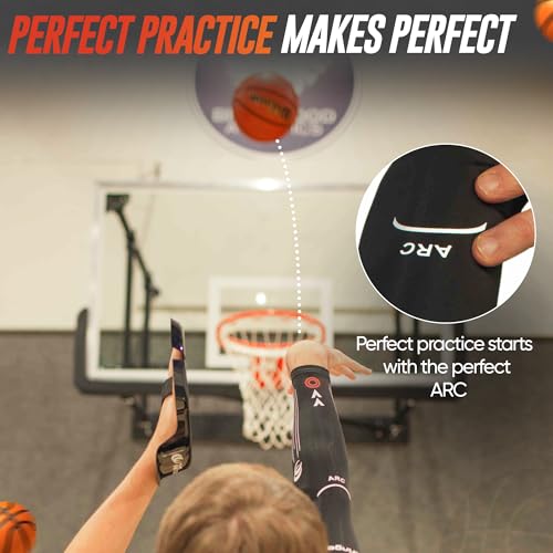 The Ringer Hoops Basketball Sleeve – Basketball Shooting Trainer Arm Sleeve – Shot Trainer with Marked Lines. - size: Adult