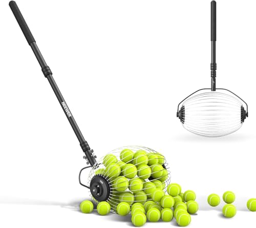 NEEWER Tennis Ball Pickleball Collector Roller, No Bending Over Quick Rolling Picker for Up to 40 Tennis Balls