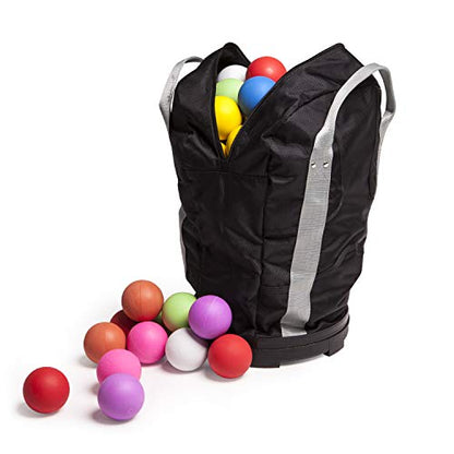 Champion Sports Lacrosse Ball Bag: Nylon Sports Training Tote for Lacrosse, Baseball and Tennis,Gray/Black