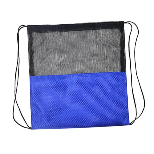 Basketball Drawstring Backpack Mesh Ball Bag Oxford Cloth Shoulder Bag Comfortable Design Suitable for gym sports travel entertainment - color: Colorful blue