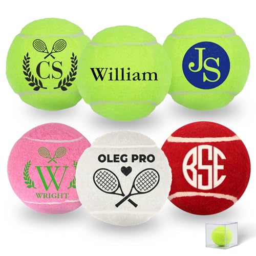 Personalized Tennis Ball, Gifts for Tennis Lovers, Custom Name Tennis Ball, Pet Playing Balls, Training & Practice Balls for Beginners, Tennis Players, Tennis Coach, Birthday Xmas Gifts
