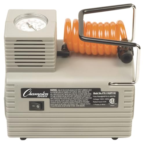 Champion Sports Electric Ball Inflator – Quiet High-PSI Air Compressor & Ball Pump for Sports Balls, 110–120V AC - size: 1/8 HP - 20 PSI (Economy)