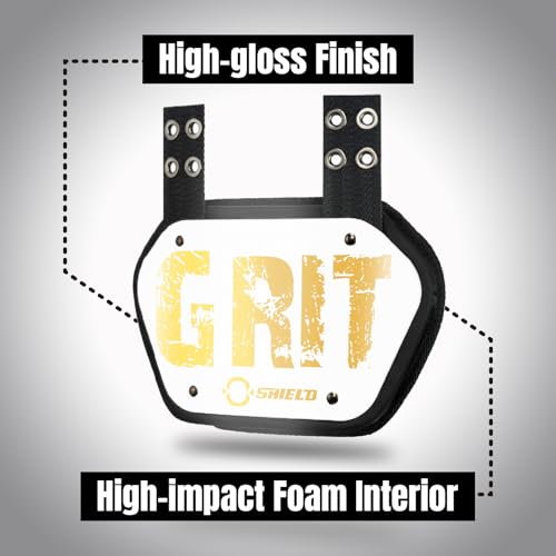O Shield Golden Cross Chrome Football Back Plate, Lower Back Pads for Football Players, Rear Protector, Cross Series - size: Youth (Weight less than 180 Pounds), style: Grit White