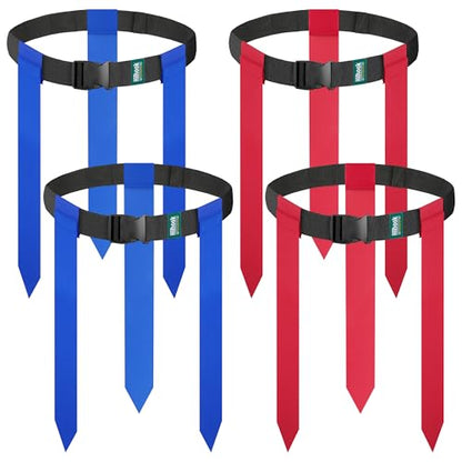 Flag Football Belts, 2/4/10/20 Sets of Adjustable Flag Football Set with Flags for Kids Youth and Adults Training