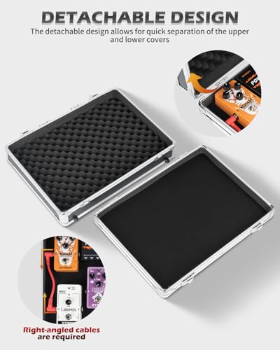 STRICH Guitar Pedal Case, 17" x 12.20" x 3.94" Aluminum Locking Effect Pedal Case with Mounting Tape, Compatible with Single Pedals & Multi-Effects - size: STANDARD (17" x 12.2" x 3.9")