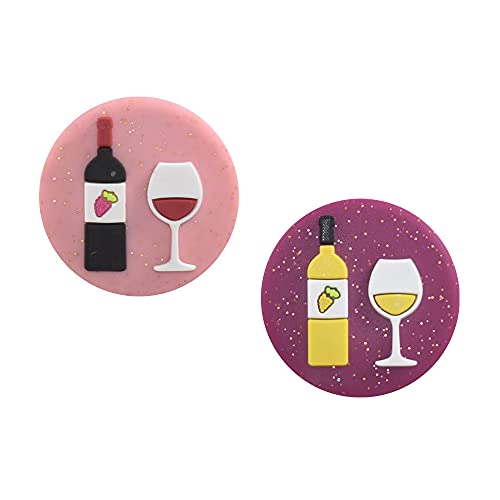 Drink Themed Tennis Racket Dampener Shock Absorber, Cute Tennis Dampeners for Rackets - Fits All Racquets, Easy to Install - 2 Pack - color: Wine