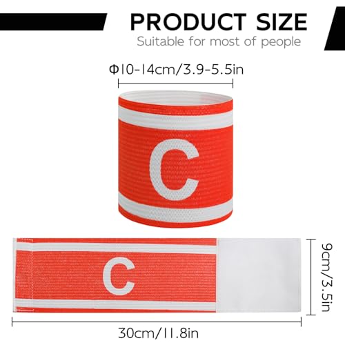 Unisex Captain Armband for Soccer Training, Adults & Youths Classic Captain ‘C' Arm Band Adjustable Elastic Captain Armbands Team Sports Accessories - color: Red