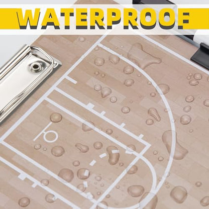 WISYOK Double-Sided Basketball Coaching Clipboard, Dry Erase Board for Coaches, Ideal Basketball Coach Gift - style: Basketball