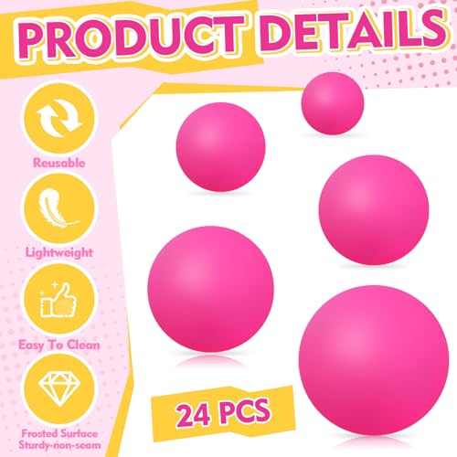 Soulchen 40mm Glow in The Dark Table Tennis Balls Bulk, Carnival Game Night, Neon Birthday Party Favors, Classroom Rewards, Goodie Bag Filler, Pet Playmate - color: Hot Pink, size: Solid