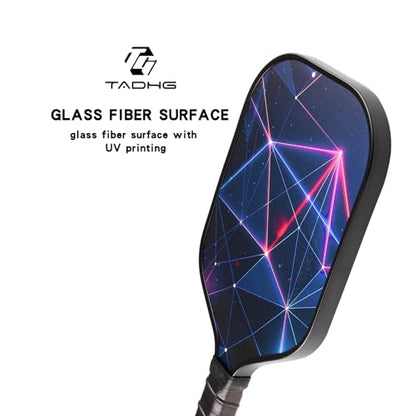 TADHG Pickleball Paddle Set 2 Lightweight 8.4oz Paddles with Honeycomb Core Spin-Friendly Surface 4 Balls - color: 01. Gradient purple