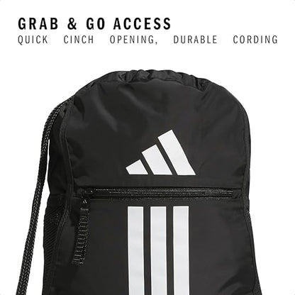 adidas Alliance Sackpack – Drawstring Backpack for Sports, Small Gym Bag - color: Black/3