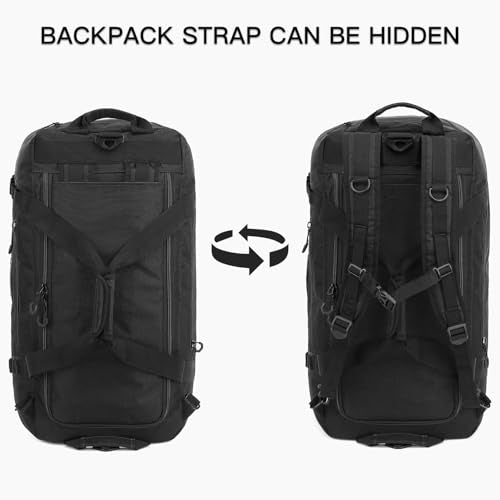 100L Extra Large Travel Duffle Bag Backpack for Men, 3 in 1 Sports Duffel Bags W/Adjustable Shoulder Strap & Dividers Gym Equipment/Gear Weekend Overnight Bag for Trip Camping Hiking, XL Black - color: Black