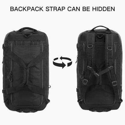 100L Extra Large Travel Duffle Bag Backpack for Men, 3 in 1 Sports Duffel Bags W/Adjustable Shoulder Strap & Dividers Gym Equipment/Gear Weekend Overnight Bag for Trip Camping Hiking, XL Black - color: Black