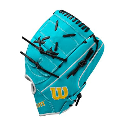 Wilson Spring 2025 A2000® Baseball Gloves - color: Teal/Yellow/Black, size: Pitcher - 12"