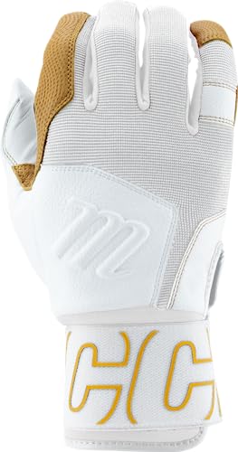 MARUCCI Blacksmith Full WRAP Youth Batting Glove V2 - color: WHITE/WHITE, size: Youth Large