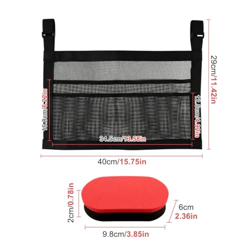 Ping Pong Paddle Case with Mesh Storage Bag, Large Capacity Table Tennis Organizer Holds up to 4 Paddles and 20+ Balls, Adjustable Strap with Sponge Cleaner for Game Room Club