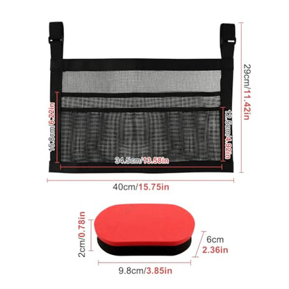 Ping Pong Paddle Case with Mesh Storage Bag, Large Capacity Table Tennis Organizer Holds up to 4 Paddles and 20+ Balls, Adjustable Strap with Sponge Cleaner for Game Room Club
